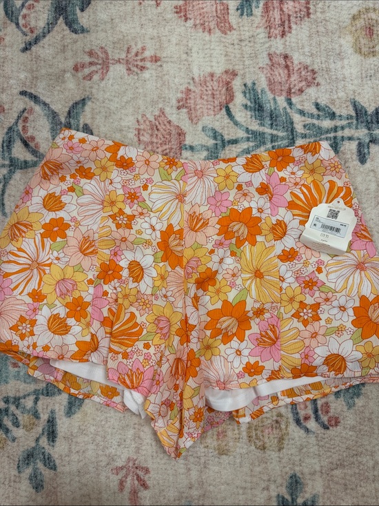 Altar'd State Pants - Altar'd State Orange & Pink Floral Shorts